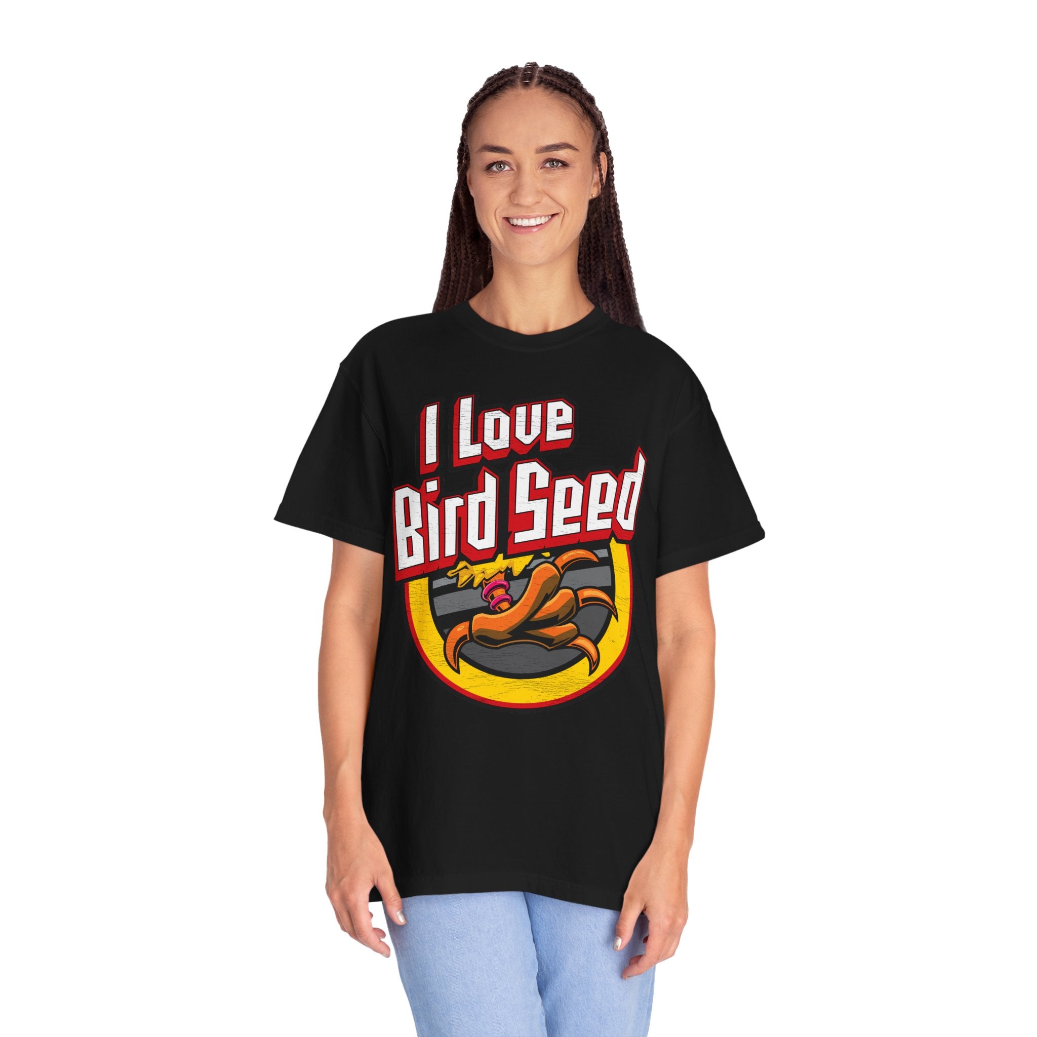 Silly Street "I Love Bird Seed" Unisex Garment-Dyed T-shirt