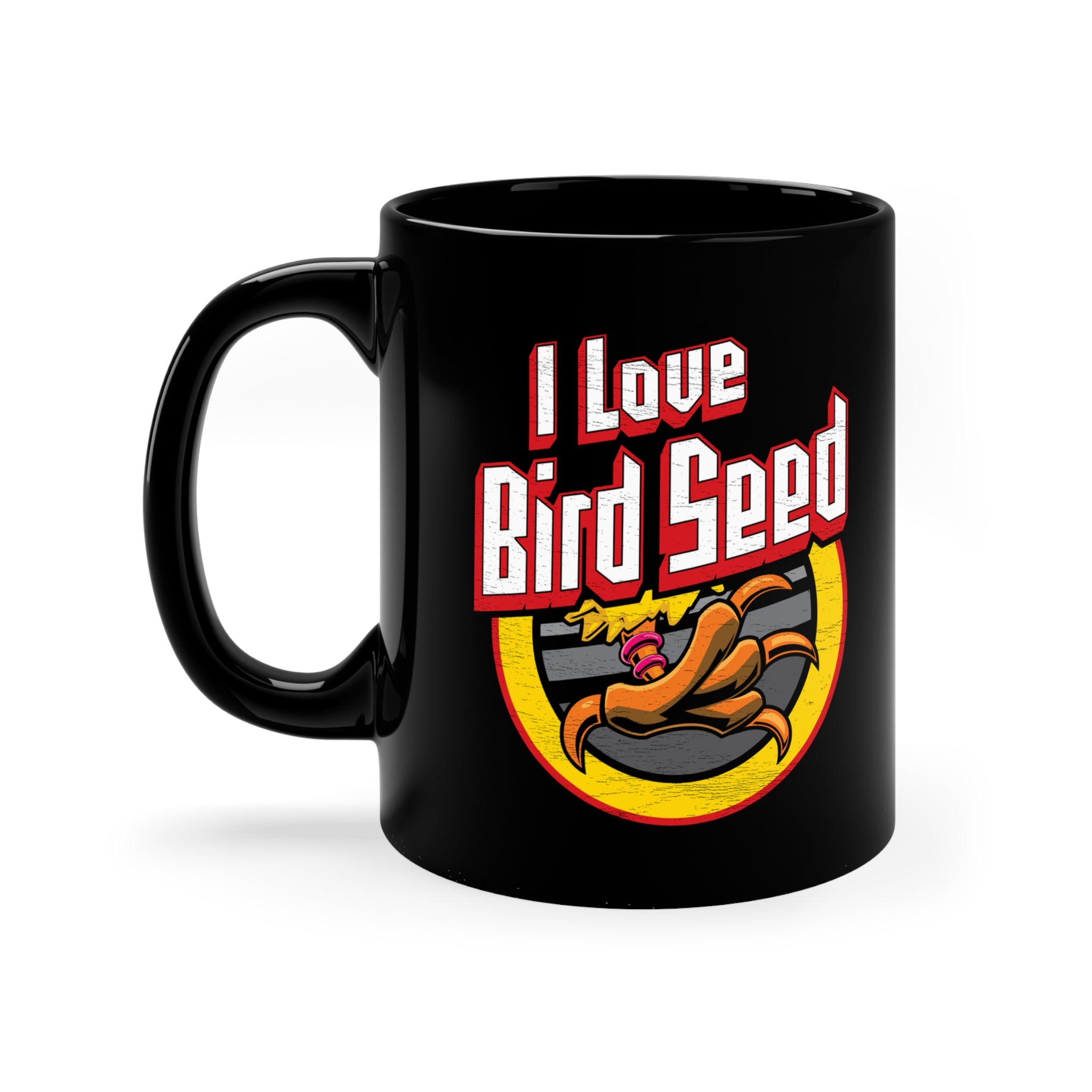 Coffee Mug — "I Love Bird Seed" Black 11oz